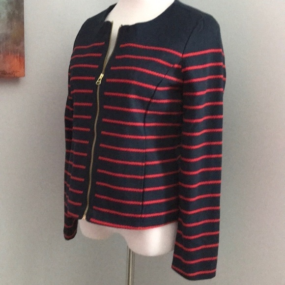 NWOT!! Tommy Hilfiger Navy Stripe Nautical Blazer - Picture 2 of 7